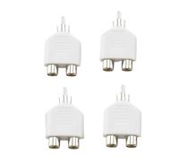 4 Uds conector Y divisor AV Audio Video convertidor de enchufe 1 macho a 2 hembra Kit adaptador doble Cable A7(WHITE)