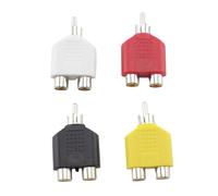 4 Uds conector Y divisor AV Audio Video convertidor de enchufe 1 macho a 2 hembra Kit adaptador doble Cable A7(4 colors)