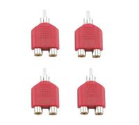 4 Uds conector Y divisor AV Audio Video convertidor de enchufe 1 macho a 2 hembra Kit adaptador doble Cable A7(Red)