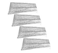 4 Uds Cortinas de Fondo de Oropel Lámina de Metal Holográfica 1x2m Cortina de Flecos de Lámina Reutilizable Decorativa para Fotografía Boda(Plata)