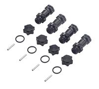 4 Uds. Cubo Hexagonal de Rueda de Metal de 17mm Adaptador de extensión de 30mm Cubo de transmisión con Tapa Antipolvo de 12mm Compatible con HPI para Axial para TRAXXAS Himoto 1/8 RC Car