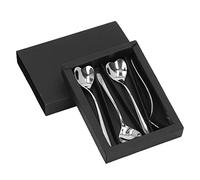 4 Uds Cuchara de Café, Acero Inoxidable en Forma de Corazón Té Postre Azúcar Cuchara Agitadora Vajilla Helado Postre Pastel Suministros