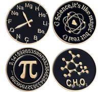 4 Uds. De Alfileres Esmaltados, Reloj De Ciencia Química, Broche De Matemáticas, Insignia, Alfileres De Solapa, Joyería