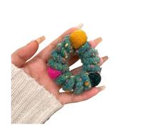 4 Uds. De bandas de goma elásticas for el cabello for mujer, alambre teléfono colorido, lazos for en espiral, anillos, bola felpa, accesorios for para coletas para mujeres y niñas(Green)