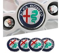 4 Uds. De Pegatinas de Emblema de Metal Tapa Central de Cubo de Rueda de Coche para Alfa Romeo 159 Giulietta 147 Mito Giulia 156 166 GT Stelvio Tonale 4C 8C,White Style