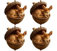 4 Uds De piñas Colgantes de Animales, decoración acrílica inastillable para árbol de Navidad para Interiores de Coches, decoración de Fiesta, Adorno acrílico