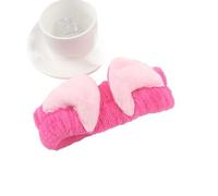 4 Uds. Diademas con orejas de gato bonitas for mujeres y niñas, diademas Spa, banda for la cabeza maquillaje lana Coral, diadema para Belleza Lavado de Cara Bañarse(Rose red)