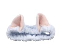 4 Uds. Diademas con orejas de gato bonitas for mujeres y niñas, diademas Spa, banda for la cabeza maquillaje lana Coral, diadema para Belleza Lavado de Cara Bañarse(Light blue)