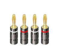 4 Uds DIY altavoz conectores con clavija de plátano 4MM cobre chapado en oro OFC GD Hifi Amp adaptador terminales Banana ESSEIEIE(Leaf Type)