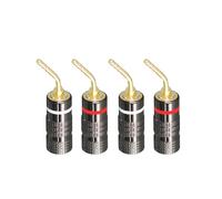 4 Uds DIY altavoz conectores con clavija de plátano 4MM cobre chapado en oro OFC GD Hifi Amp adaptador terminales Banana ESSEIEIE(Bend Pin)