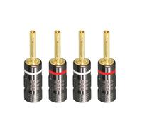 4 Uds DIY altavoz conectores con clavija de plátano 4MM cobre chapado en oro OFC GD Hifi Amp adaptador terminales Banana ESSEIEIE(Elastic Pin)