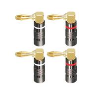 4 Uds DIY altavoz conectores con clavija de plátano 4MM cobre chapado en oro OFC GD Hifi Amp adaptador terminales Banana ESSEIEIE(Right Angle)