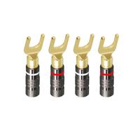 4 Uds DIY altavoz conectores con clavija de plátano 4MM cobre chapado en oro OFC GD Hifi Amp adaptador terminales Banana ESSEIEIE(Y Type)