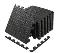 4 Uds. Estera de Yoga 30x30cm Estera Absorbente Golpes Almohadilla Gimnasio en casa EVA Suelo Entrelazado Espuma Antideslizante ecológico Adecuado for el hogar y para Gimnasio(Black)