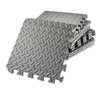 4 Uds. Estera de Yoga 30x30cm Estera Absorbente Golpes Almohadilla Gimnasio en casa EVA Suelo Entrelazado Espuma Antideslizante ecológico Adecuado for el hogar y para Gimnasio(Grey)