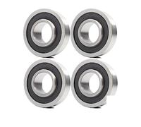 4 Uds F6202 rodamiento de carretilla 16x35x11mm for carro de jardín de empuje 16 rodamientos de bolas de brida de rueda con brida