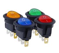 4 Uds. Interruptor basculante de botón 12V/220V 16A 3 pines KCD1(Each color,220 V)