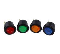 4 Uds KCD1 5V-12V/220v interruptor basculante redondo encendido/apagado LED coche iluminado tablero tablero barco furgoneta con luz(4Pcs Yellow,220V)