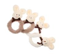 4 Uds. Lazos for el pelo de conejito peluche, coleteros elásticos, bandas suaves for for mujeres, for fiestas bodas Navidad
