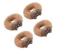 4 Uds. Lazos Para Con Lazo a Bandas Elásticas De Felpa Para Mujeres Y Niñas Lazos Suaves Informales Para Ocasiones De Invierno