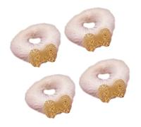 4 Uds. Lazos Para Con Lazo De Bandas Elásticas Para De Felpa Coleteros Para Mujeres Y Niñas Estilo De Invierno Ocasiones Informales Coleteros De Forro