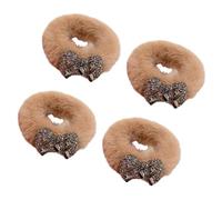 4 Uds. Lazos Para Con Lazo De Bandas Elásticas Para De Felpa Coleteros Para Mujeres Y Niñas Estilo De Invierno Ocasiones Informales Coleteros De Forro