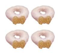 4 Uds. Lazos Para De Felpa Peludos Y Cálidos Bandas Elásticas Con Lazo Elegantes Mujeres Y Niñas Accesorios Coleteros De Invierno Corbatas Suaves Mujeres