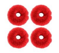 4 Uds Lazos Rojos Para El Cabello De Felpa, Lindos Lazos Para El Cabello De Felpa, Lazos Elásticos Para El Cabello, Accesorios Para El Cabello Para Niñas, Accesorios Para El Cabello