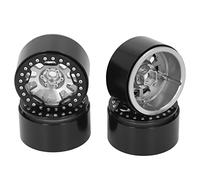 4 Uds. Llanta de aluminio de 2,2 pulgadas para Defender para Axial SCX10 SCX10 II 90046 90047 1/10 RC Crawler (Plata)