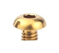 4 Uds M3 M4 tornillos de cabeza media redonda de titanio pernos Ti for bicicleta motocicleta coche(Gold,M4X6mm)