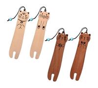 4 Uds Marcapáginas Con Forma De Gato, Bonitos Marcapáginas De Dibujos Animados, Marcapáginas Creativos De Animales, Marcapáginas De Madera, Accesorios De Lectura