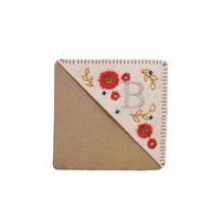 4 Uds. Marcapáginas de esquina bordado a mano estilos, marcapáginas con letras flores for las cuatro estaciones, hechos a Para Amantes(Beige-B2)
