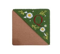4 Uds. Marcapáginas de esquina bordado a mano, marcapáginas divertido for las cuatro estaciones, decoración artesanal, cajones almacenamiento Para Amantes(Green-Q)
