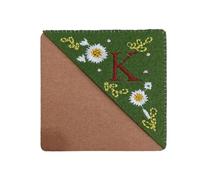4 Uds. Marcapáginas de esquina bordado a mano, marcapáginas divertido for las cuatro estaciones, decoración artesanal, cajones almacenamiento Para Amantes(Green-K)