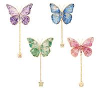 4 Uds Marcapáginas Mariposa para Mujeres, 4 Colores Bonitos Marcapáginas de Metal Marcapáginas para Libros Exquisitos Marcapáginas de Regalo para Amantes de los Libros Mujeres Amigas