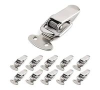 4 Uds. Mini pestillo de hebilla con resorte, cerrojo de palanca de acero inoxidable, pestillo de bloqueo, cerrojos, abrazadera para equipaje, caja de herramientas de madera ( Color : 4Pcs Iron Nickel