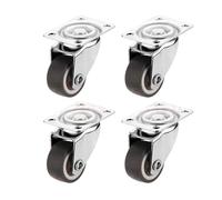 4 Uds NAIERDI rueda giratoria for muebles de 1-2 pulgadas rueda Universal de goma suave rueda giratoria for accesorio de carro de plataforma(4PCS without brake,1.0 Inch)