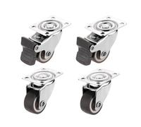 4 Uds NAIERDI rueda giratoria for muebles de 1-2 pulgadas rueda Universal de goma suave rueda giratoria for accesorio de carro de plataforma(Brake and no brake,2 inch)
