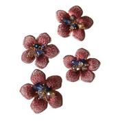 4 Uds. Parches de flores 3D for ropa coser en encaje bordado bolsas decorativos apliques insignia(Color-01)
