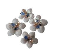 4 Uds. Parches de flores 3D for ropa coser en encaje bordado bolsas decorativos apliques insignia(Color-09)