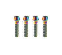 4 Uds. Pernos de titanio de grado 5 M8 X 15 20 25 30 35 40 45 50mm tornillo de cabeza cónica for bicicleta motocicleta coche(Rainbow,40MM_M8)