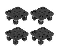 4 Uds Placa De Rueda En V Para Pórtico Con Ranura Pequeña Para Varilla De Aluminio 2020V Piezas De Impresora 3D CNC De Aleación De Aluminio Negro