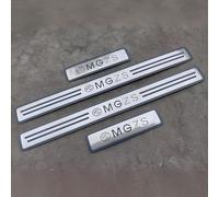 4 Uds Protector de alféizar de coche para MG ZS 2024 2023 2022 2021-2019, antideslizante y resistente a los arañazos Pedal de bienvenida de acero inoxidable protector de asiento para coche