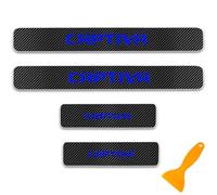 4 Uds Protector De Alféizar De Puerta De Coche De Fibra De Carbono para Ch-evrolet Captiva Tiras De Pedal De Bienvenida Placas De Retroceso Accesorios De Estilo con Raspador De Película (Azul)