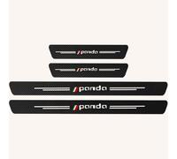 4 Uds Protector De Desgaste De Umbral De Puerta De Coche Tira Adhesiva De Fibra De Carbono para Fiat 500 500X 500L Tiras De Protección De Umbral Antiarañazos Interior Fácil (Panda White)