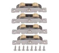 4 Uds Puerta Corredera Conjunto de Rodillos Tándem Rodillo de Puerta de Rodamiento de Bolas de Cobre de Acero Inoxidable para Puerta de Vidrio (rueda plana)