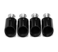 4 Uds Punta Escape Coche Cuádruple Silenciador Directo Boquilla Tubo Acero Inoxidable Para Cayenne S 958 2011-2014 cola(Black A)