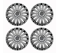 4 Uds R14 R15 R16 Pulgadas Cubierta Universal de Rueda tapacubos de Repuesto Tapas de Cubo Cubierta de llanta de Rueda PP Accesorios de neumáticos Snap On SUV camión(R15 Black White)