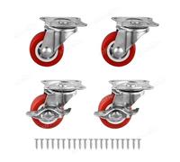 4 Uds rueda for muebles 1/1, 25/1, 5/2 pulgadas rueda Universal de PVC rueda giratoria for carro de plataforma accesorio muebles(4Pcs Kit 6,1.5 inch)