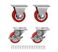 4 Uds rueda for muebles 1/1, 25/1, 5/2 pulgadas rueda Universal de PVC rueda giratoria for carro de plataforma accesorio muebles(4Pcs Kit 5,1.0 inch)